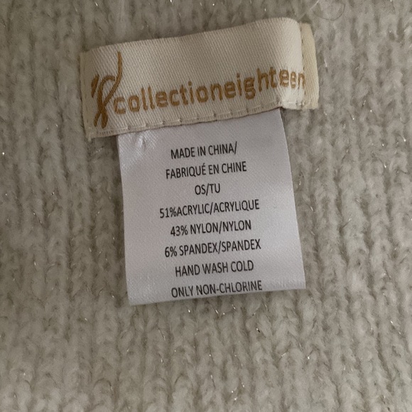 Collection Eighteen women’s winter headband. Beige with white simulated pearls. - Picture 4 of 4